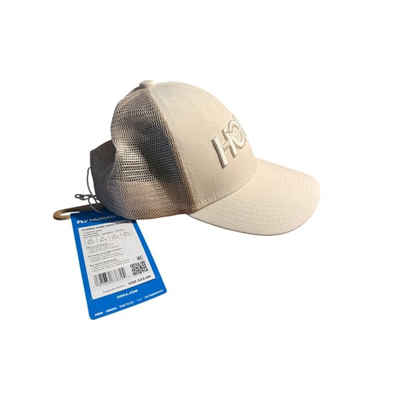 Hoka Core Logo Trucker Hat White Unisex Mesh Snapback New With Tags - Picture 4 of 5